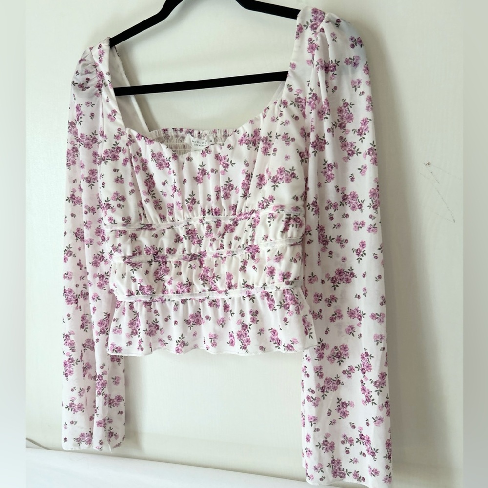 Kirious women’s top size medium floral lavender coquette cottage core brand new